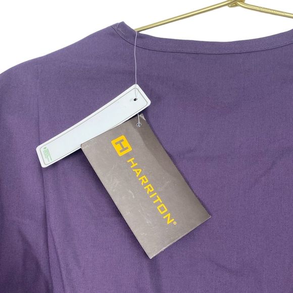 Harriton Unisex Scrub Top Deep Purple Size S Custom Print Union Strong 0170 - Picture 6 of 7